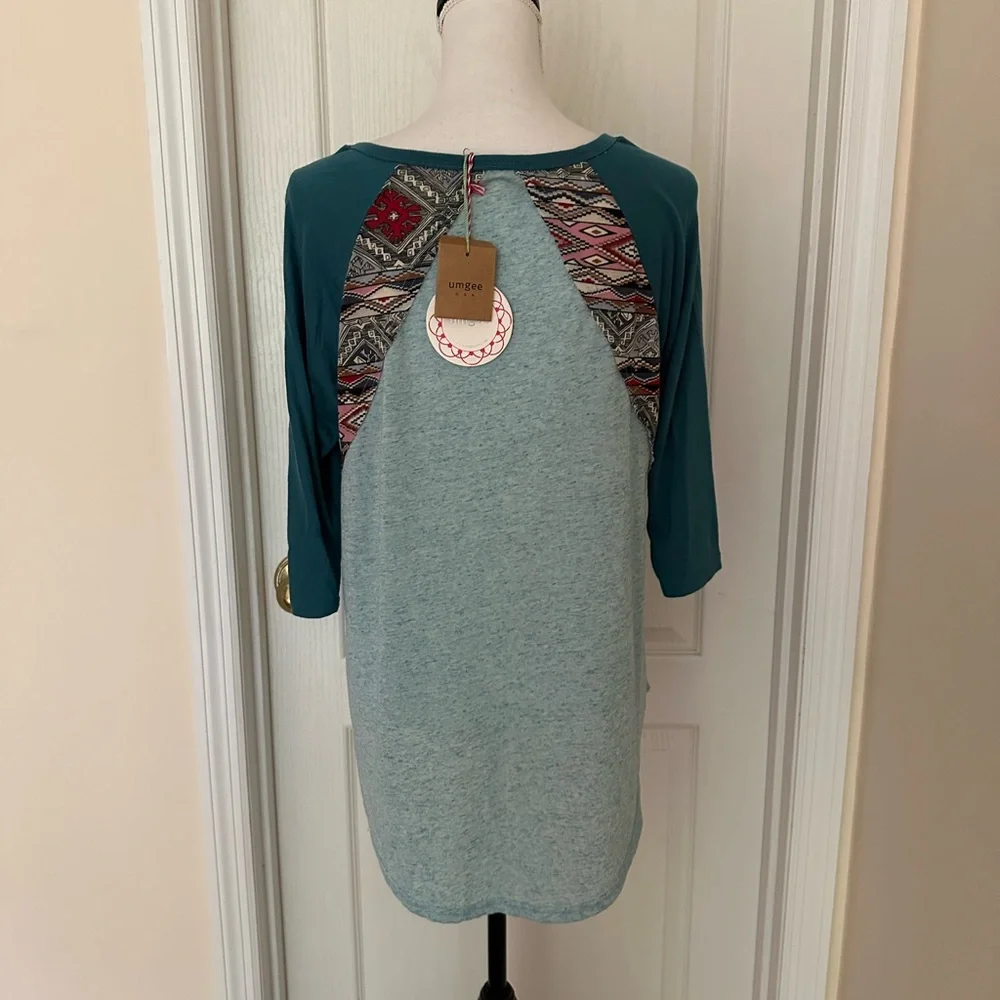 NWT Umgee USA Women's Long Sleeve Blouse Shirt Boho, Sz M - Picture 5 of 10